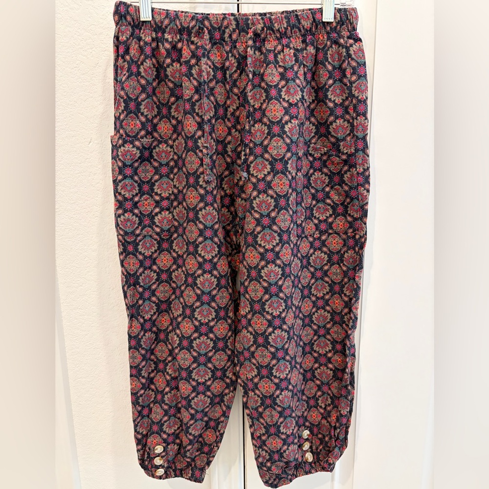 Paisley Cuffed Cotton Boho Pants